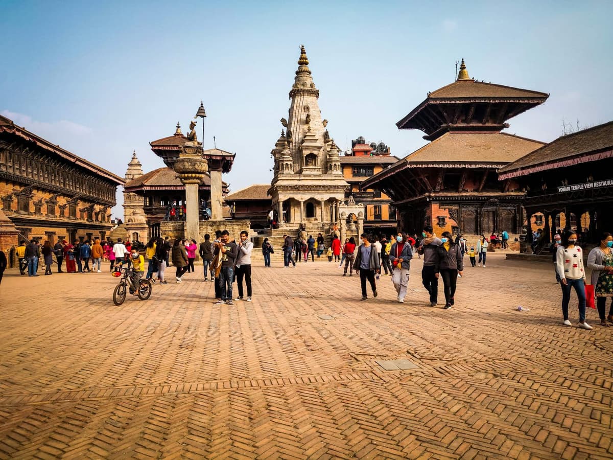 Temples and pagodas on Bhaktapur Durbar Square