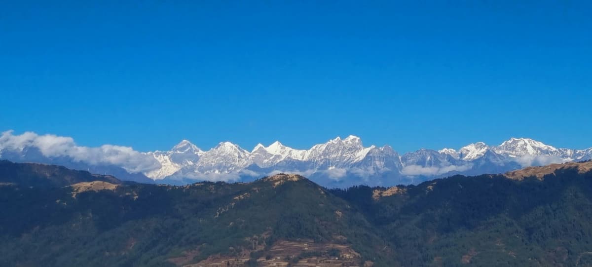 The Everest range seen from Pikey Peak