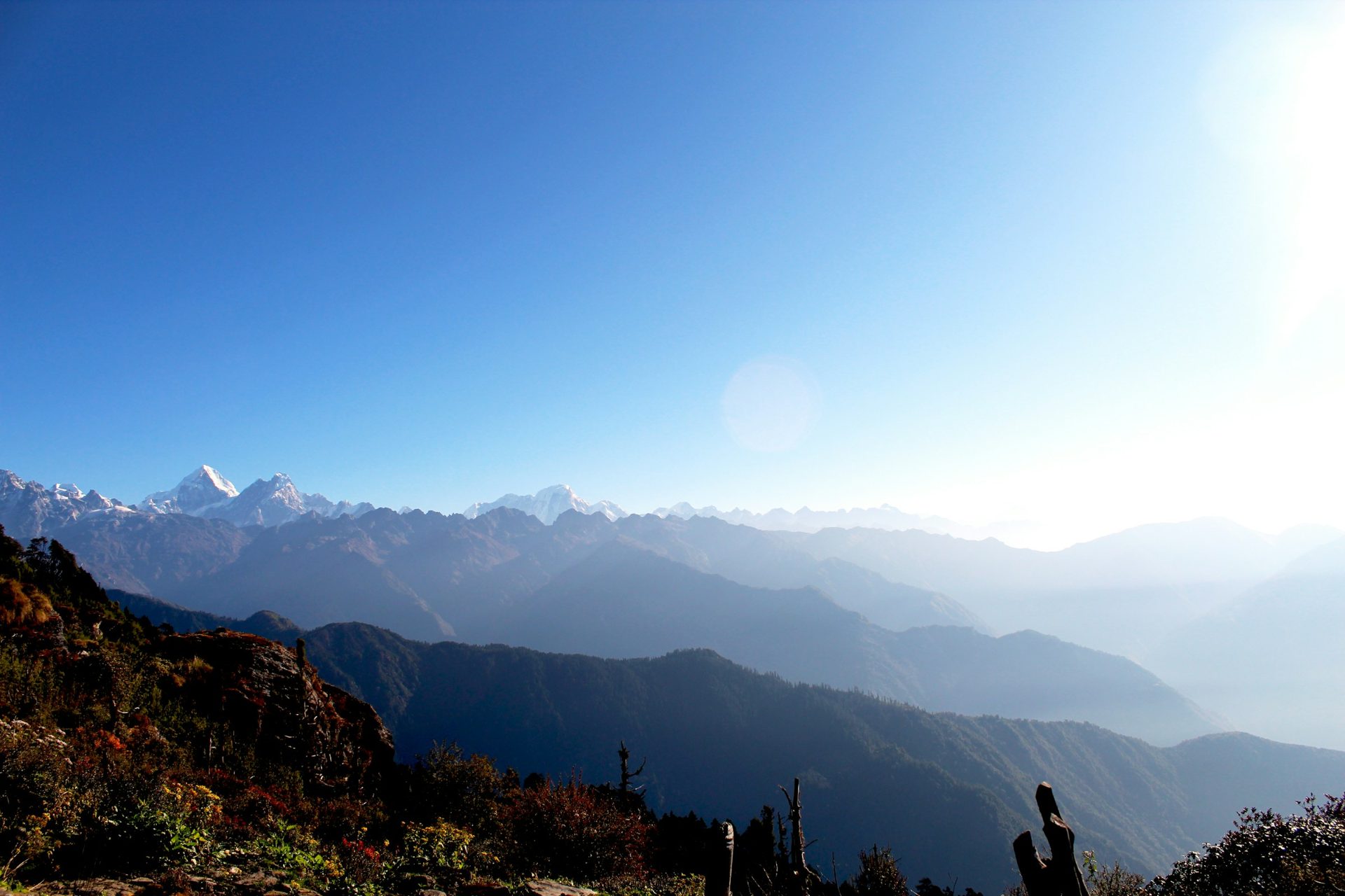 The Langtang range seen from Ama Yangri in Helambu