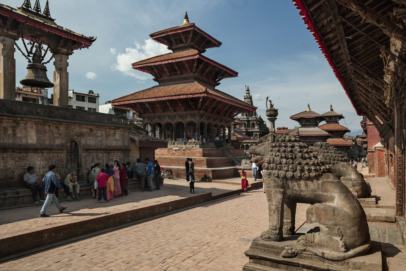 Patan Durbar Square temples on the Kathmandu day of the Bandipur Pokhara Kathmandu tour