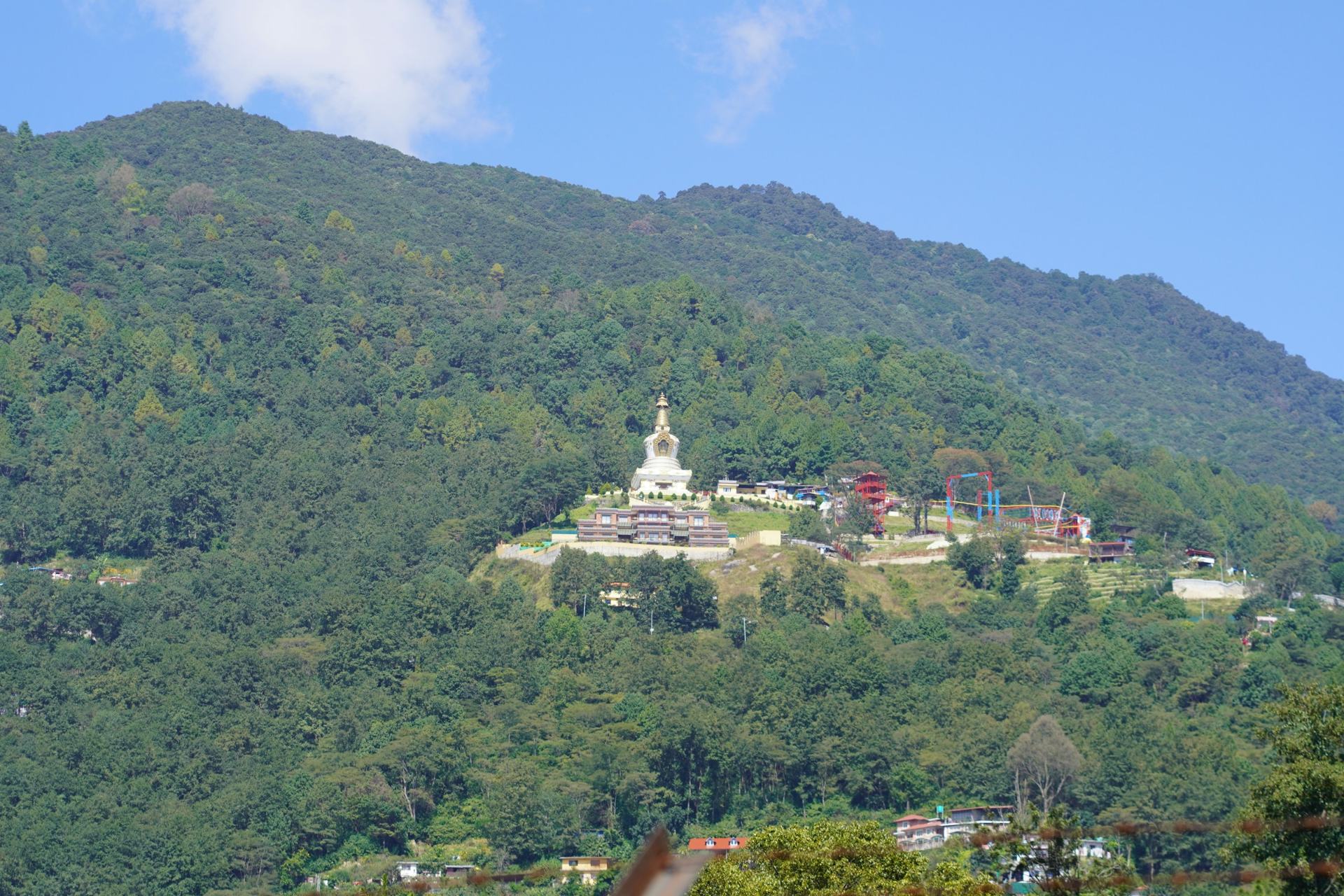 A monastery on the forested Shivapuri hills above Budhanilkantha