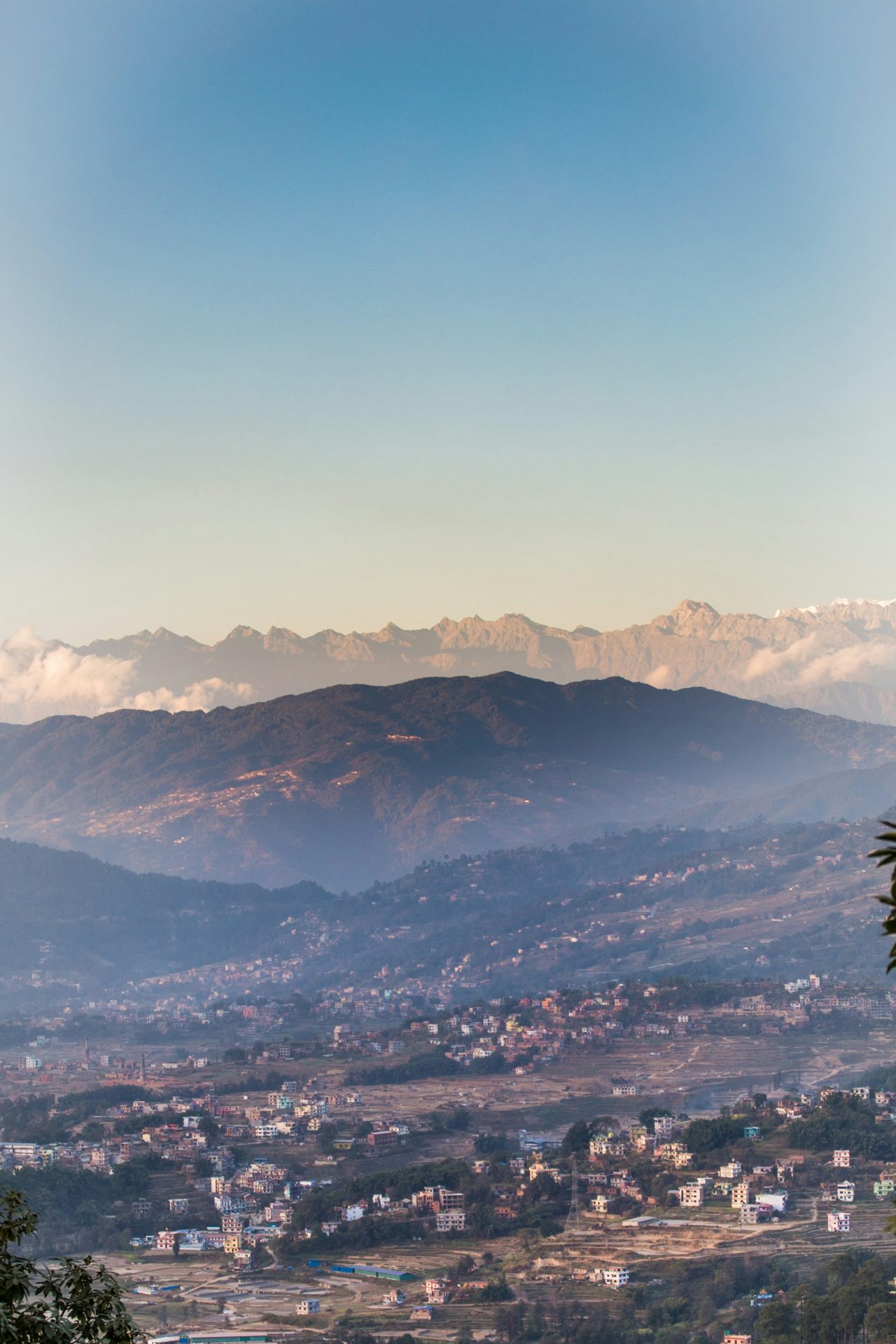 The Himalaya above Dhulikhel at dawn