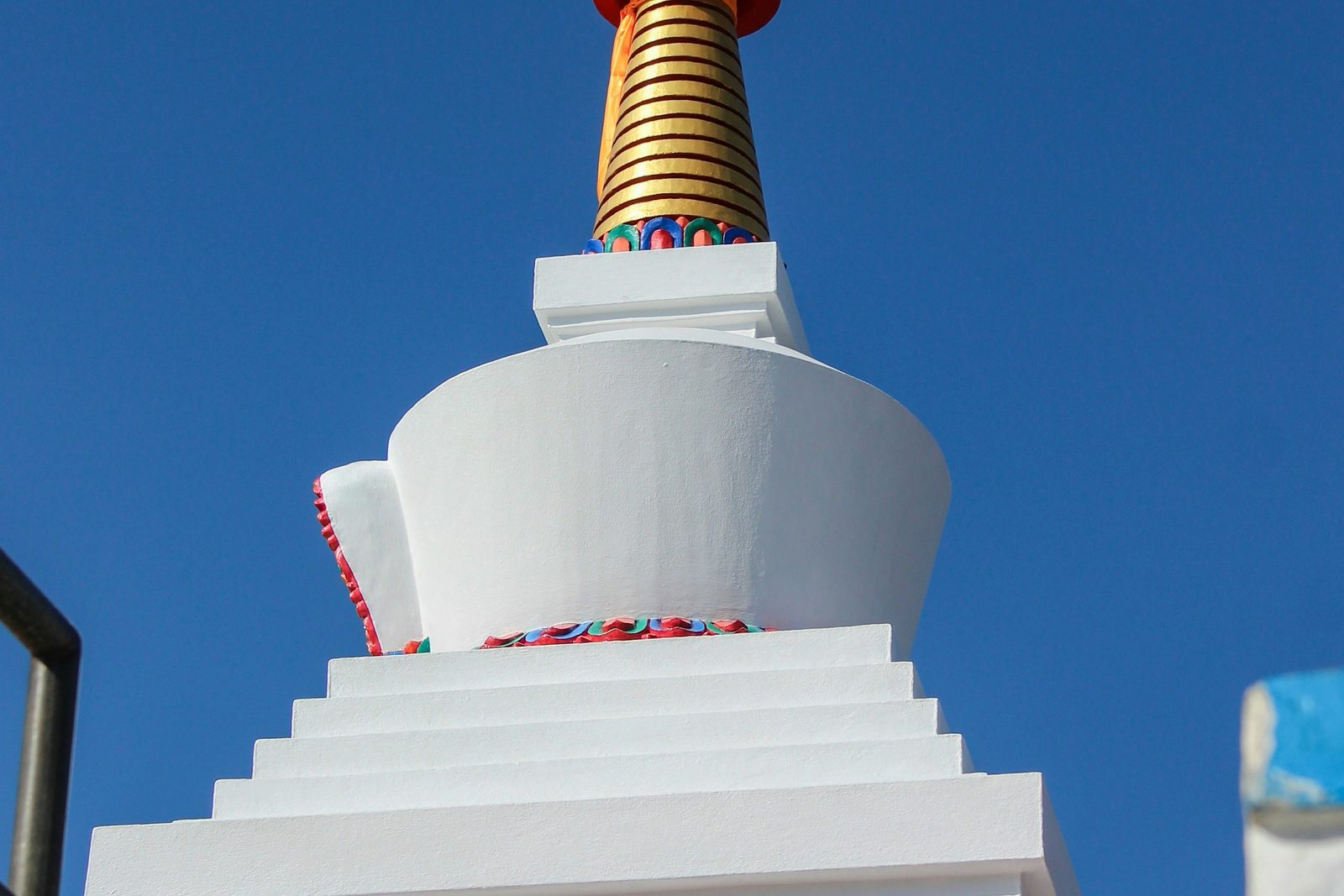 A white stupa on the ridge above Dhulikhel on the Dhulikhel and Namobuddha tour
