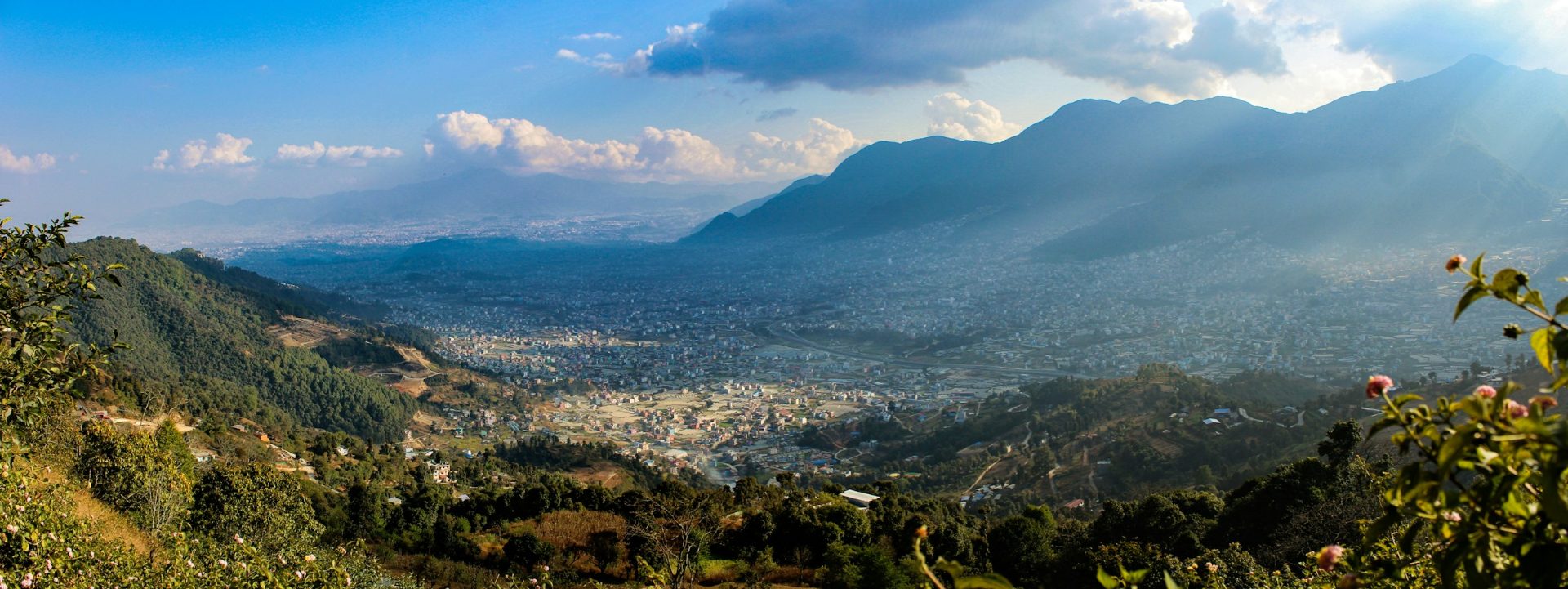 The Kathmandu Valley and its green rim hills