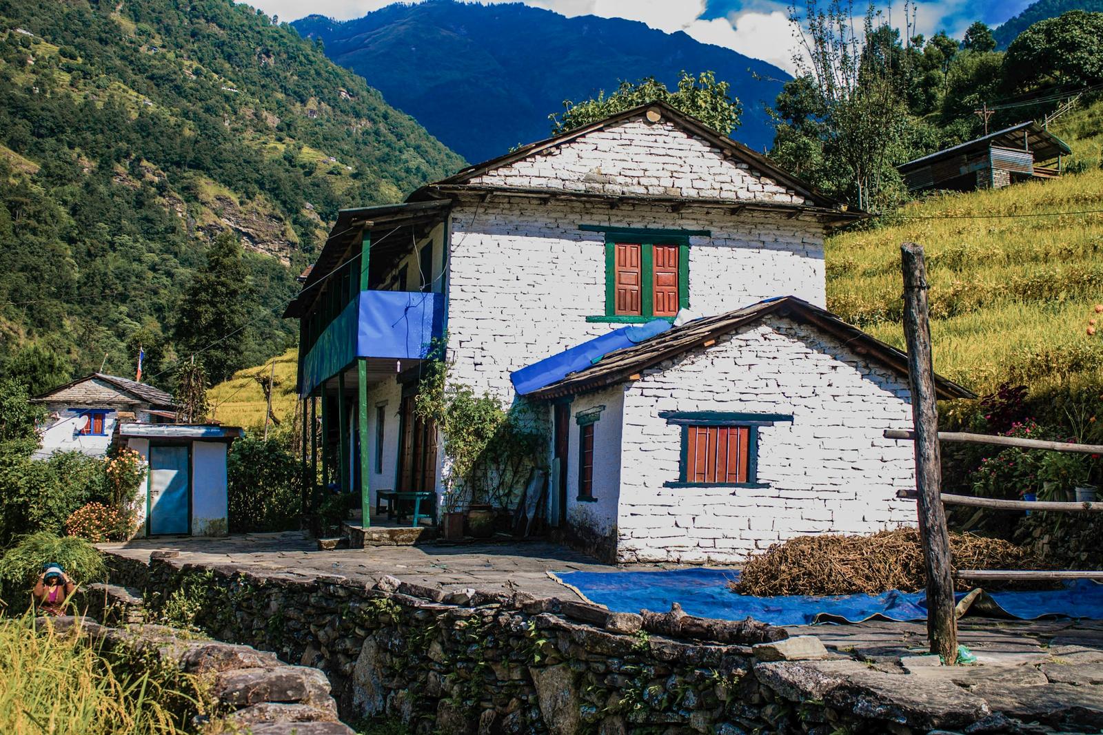 Stone village house in the Annapurna foothills on the Poon Hill trek