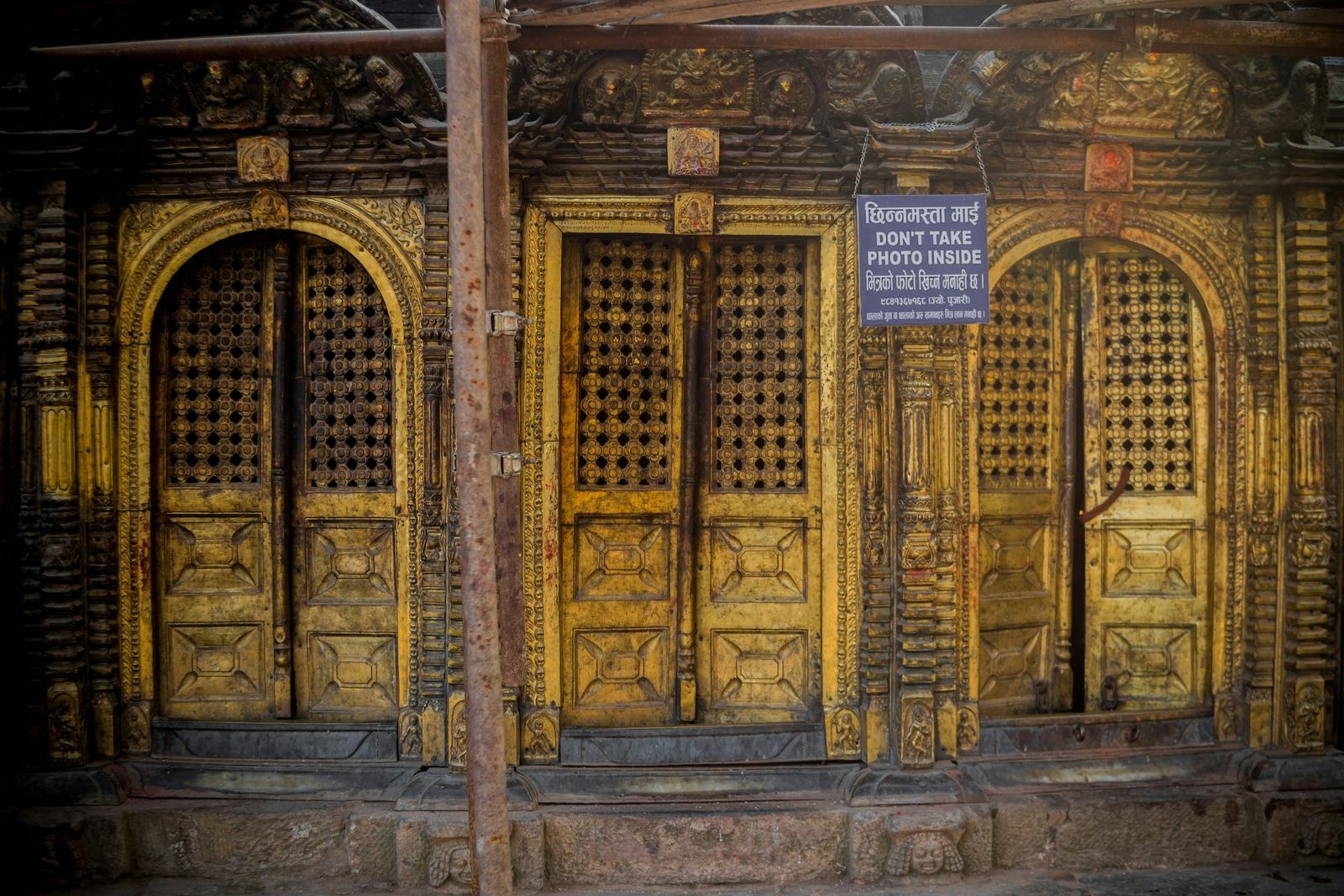 Carved golden doors of Changu Narayan, the valley's oldest temple, on the UNESCO World Heritage Sites tour
